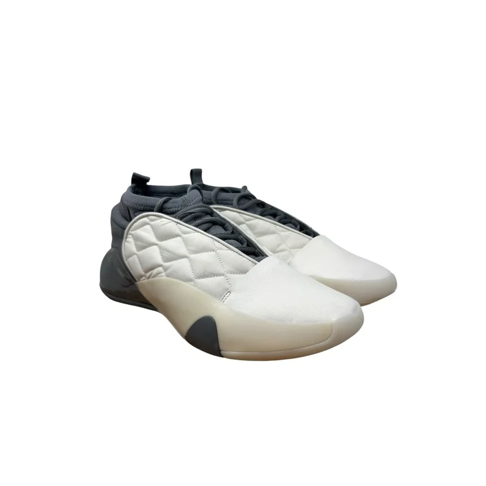 Adidas Harden Vol 7 Basketball Shoes Mens 13.5 White Grey IE9257 Quilted Puffer